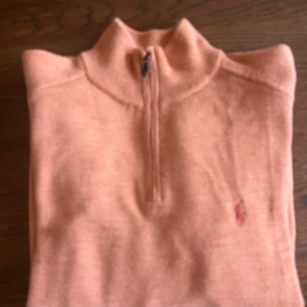 Long sleeve Polo golf sweater. Size XL. Orange.
